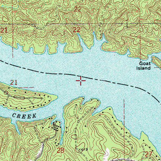 Topographic Map of Walnut Creek, AL