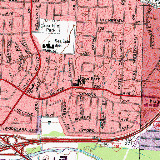Topographic Map of Glen Park Church, TN