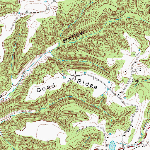 Topographic Map of Goad Ridge, TN