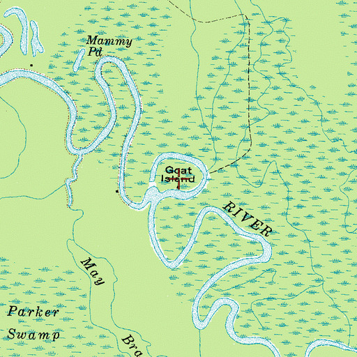 Topographic Map of Goat Island, TN