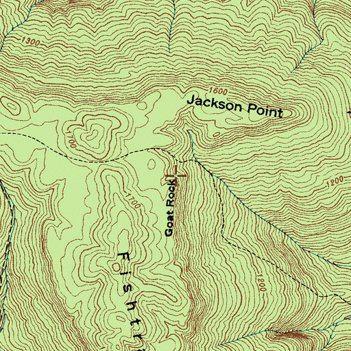 Topographic Map of Goat Rock, TN