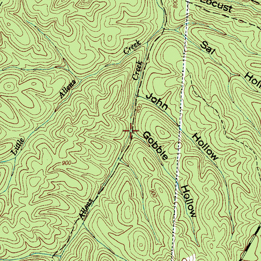 Topographic Map of Gobble Hollow, TN