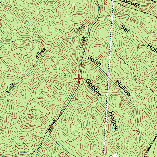 Topographic Map of Gobble Hollow, TN