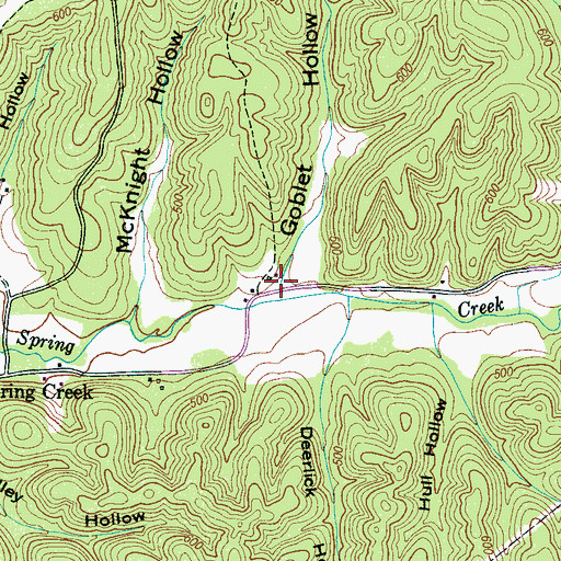 Topographic Map of Goblet Hollow, TN