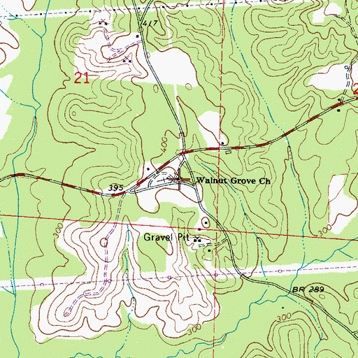 Topographic Map of Walnut Grove Church, AL