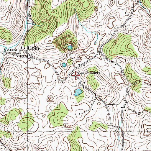Topographic Map of Goin Cemetery, TN