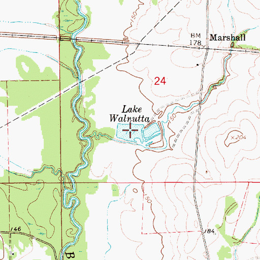Topographic Map of Lake Walnutta, AL