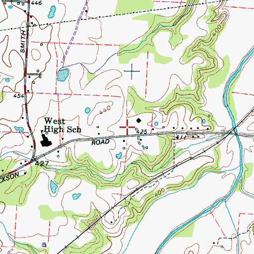 Topographic Map of Golden School, TN