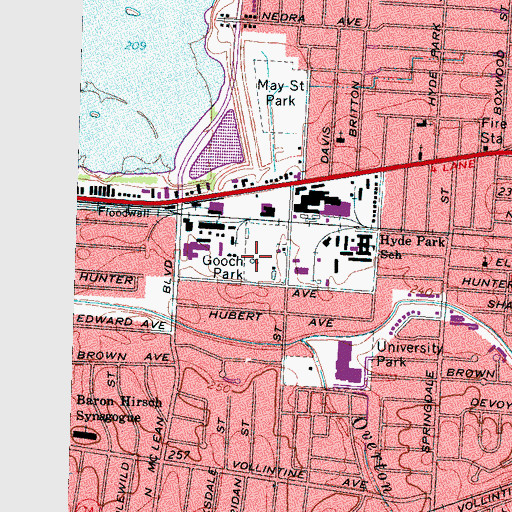 Topographic Map of Gooch Park, TN