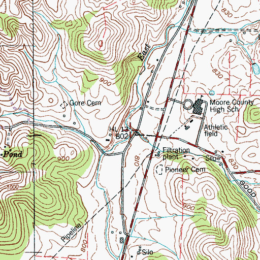 Topographic Map of Good Branch, TN