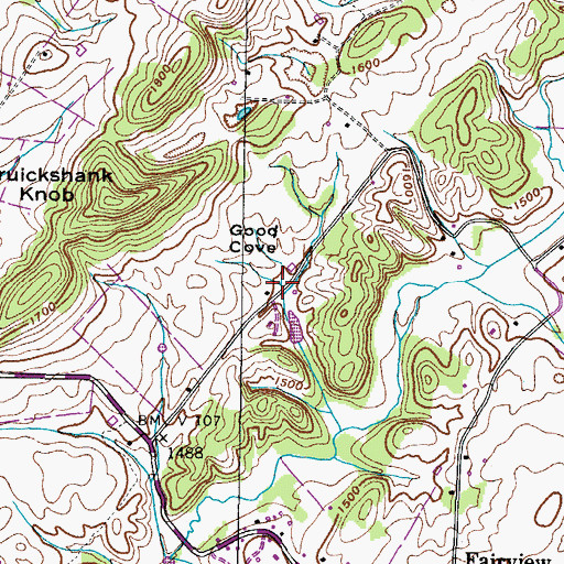 Topographic Map of Good Cove, TN