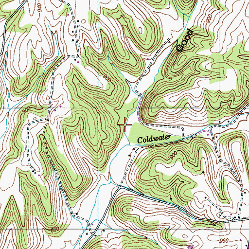 Topographic Map of Good Hollow, TN