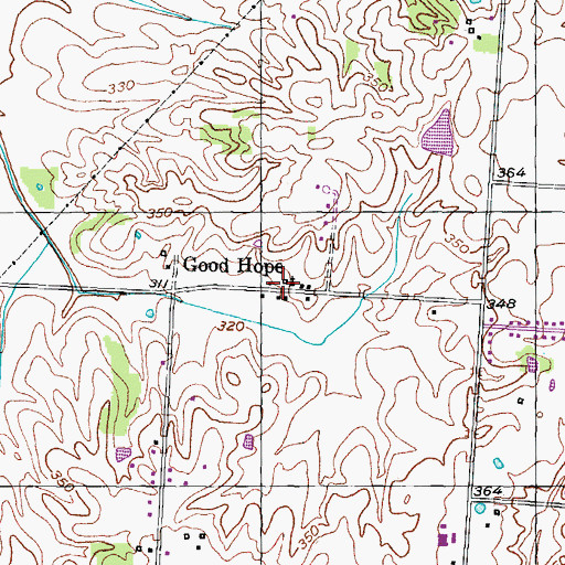 Topographic Map of Good Hope, TN