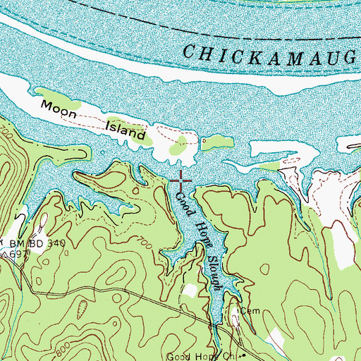 Topographic Map of Good Hope Branch, TN