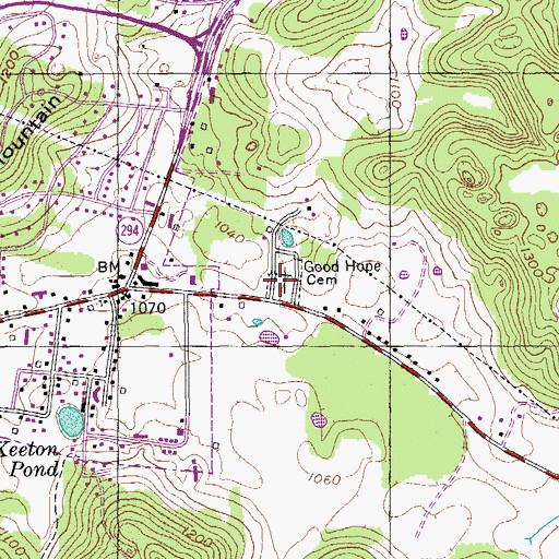 Topographic Map of Good Hope Cemetery, TN