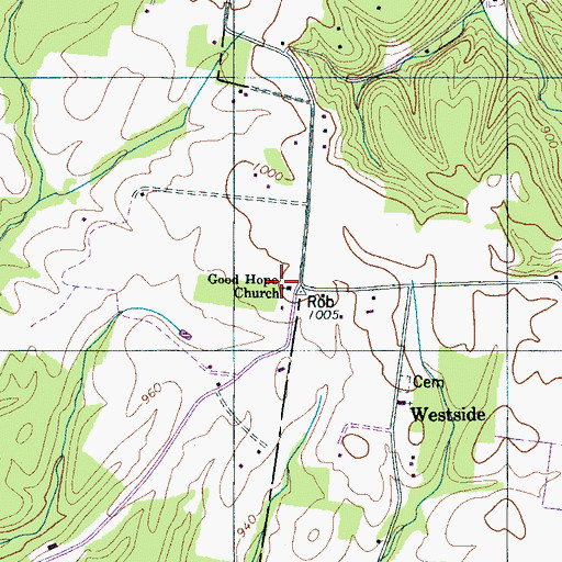 Topographic Map of Good Hope Church, TN