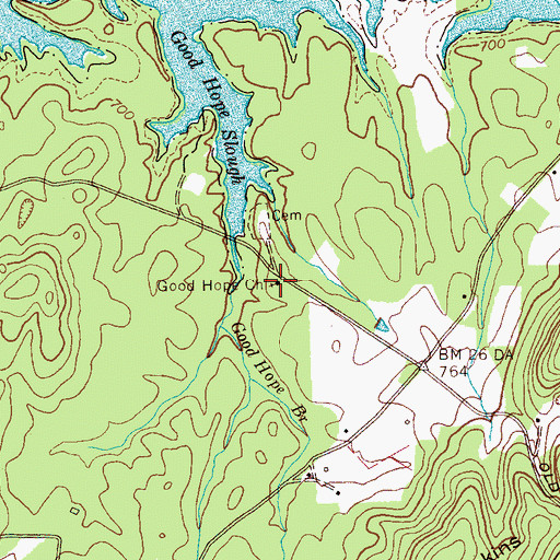 Topographic Map of Good Hope Church, TN