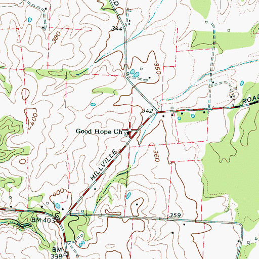 Topographic Map of Good Hope Church, TN