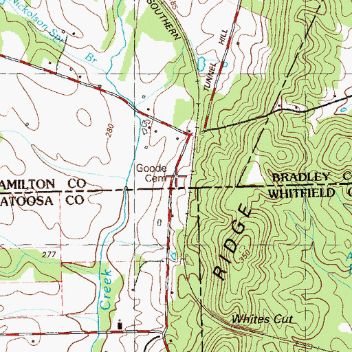 Topographic Map of Goode Cemetery, TN