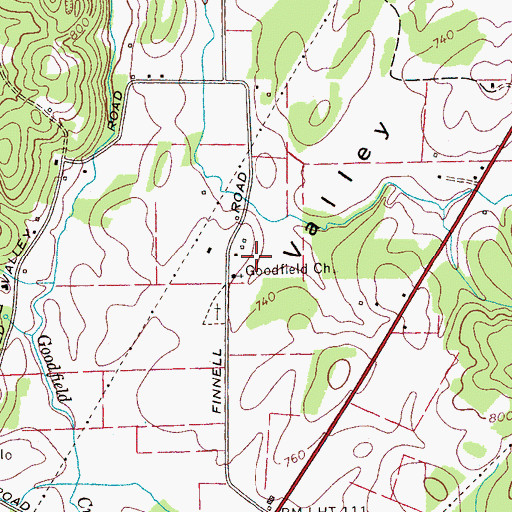 Topographic Map of Goodfield Church, TN