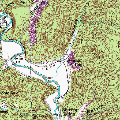 Topographic Map of Goodman Siding, TN