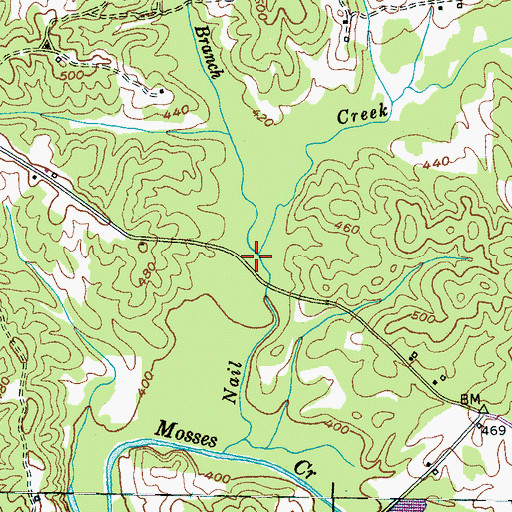 Topographic Map of Goodrun Branch, TN