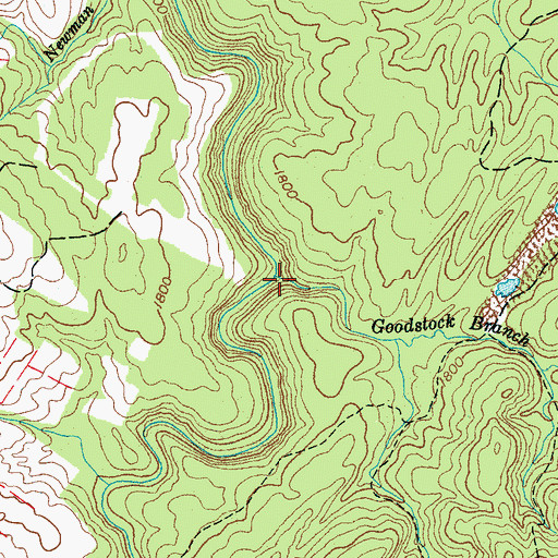 Topographic Map of Goodstock Branch, TN