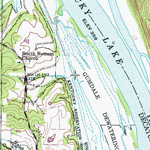 Topographic Map of Goose Branch, TN