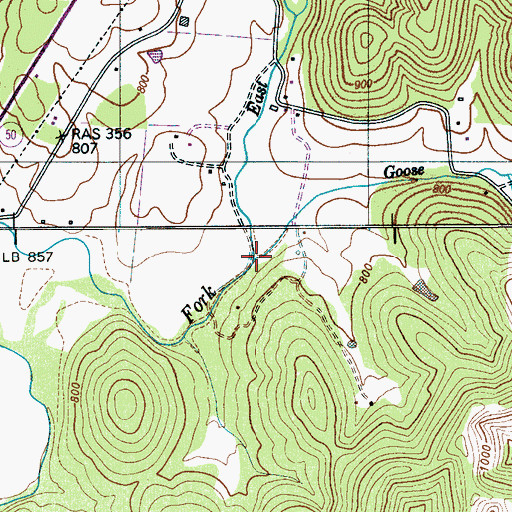 Topographic Map of Goose Branch, TN