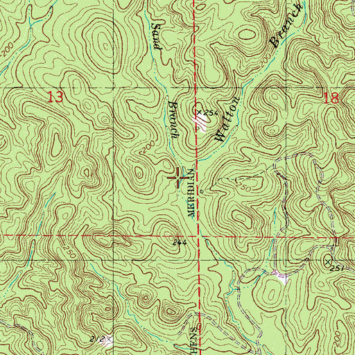 Topographic Map of Walton Branch, AL