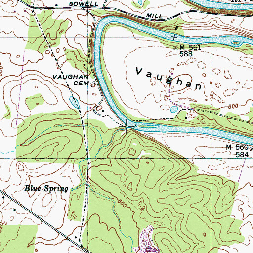 Topographic Map of Goose Creek, TN