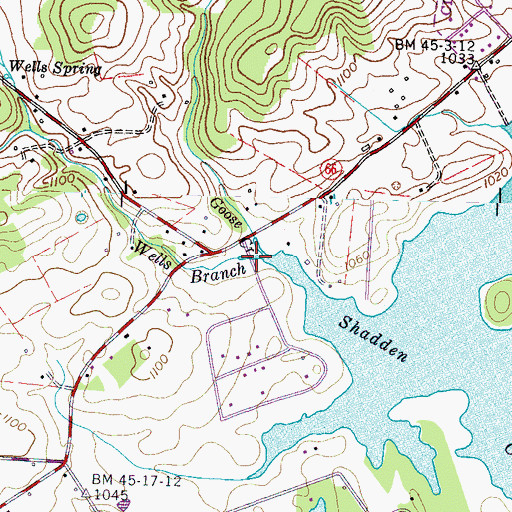 Topographic Map of Goose Creek, TN