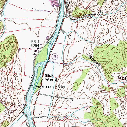 Topographic Map of Goose Hollow, TN