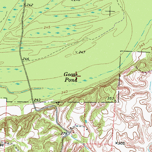 Topographic Map of Goose Pond, TN
