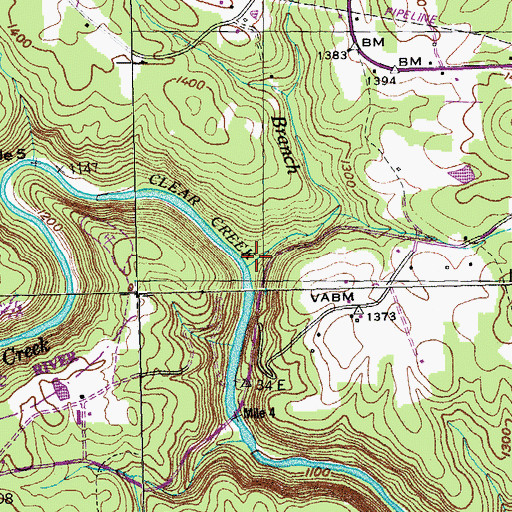 Topographic Map of Gordon Branch, TN