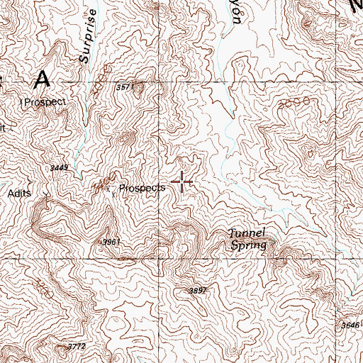 Topographic Map of Tunnel Spring, AZ