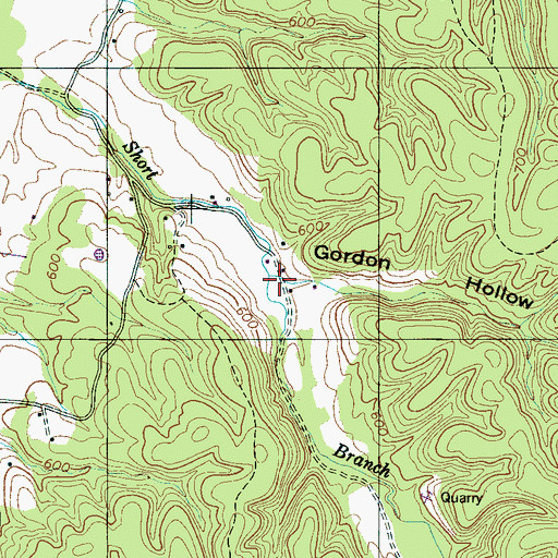 Topographic Map of Gordon Hollow, TN