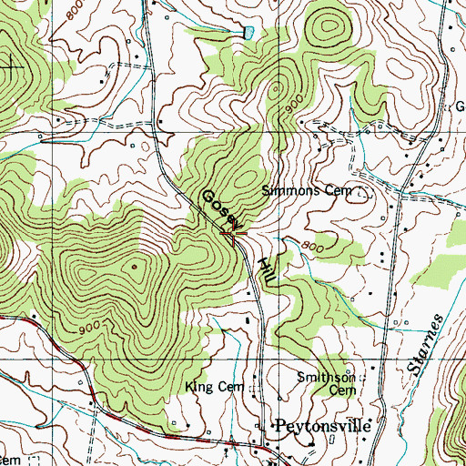 Topographic Map of Gosey Hill, TN