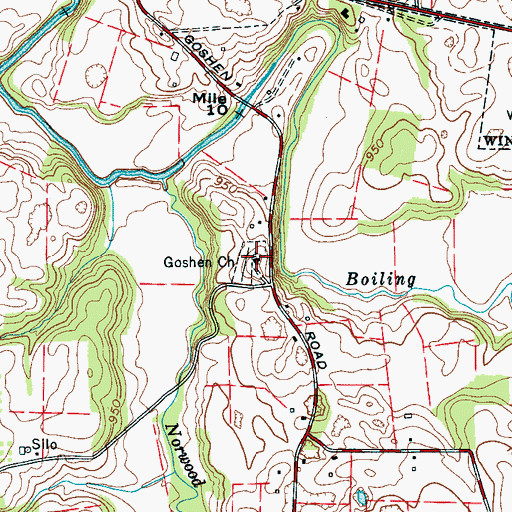 Topographic Map of Goshen Church, TN