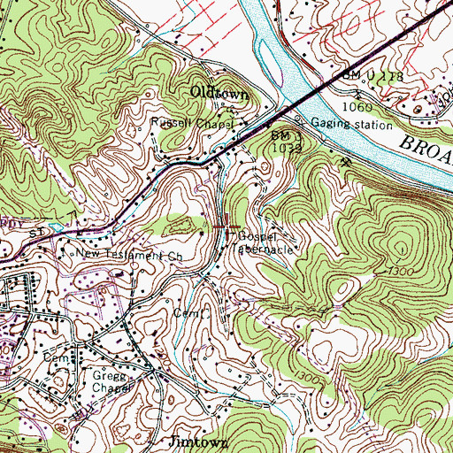 Topographic Map of Gospel Tabernacle, TN