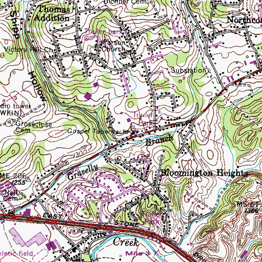 Topographic Map of Gospel Tabernacle, TN