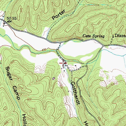 Topographic Map of Gotthardt Hollow, TN