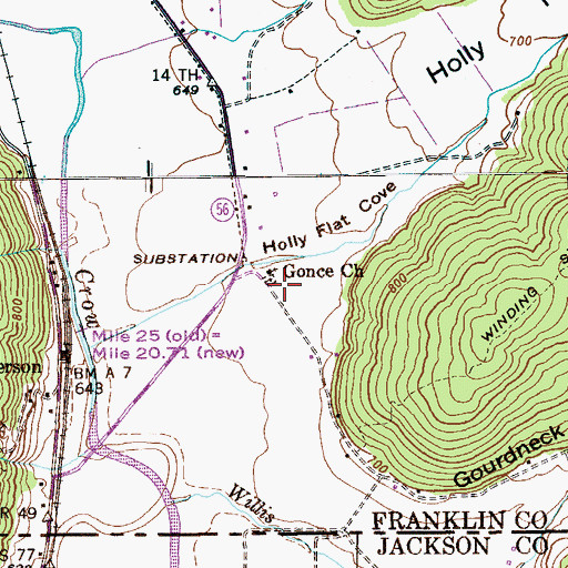 Topographic Map of Gounce Church, TN