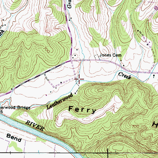 Topographic Map of Grace Branch, TN