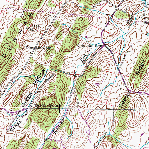 Topographic Map of Gragg Hollow, TN