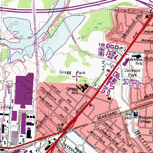 Topographic Map of Gragg Park, TN