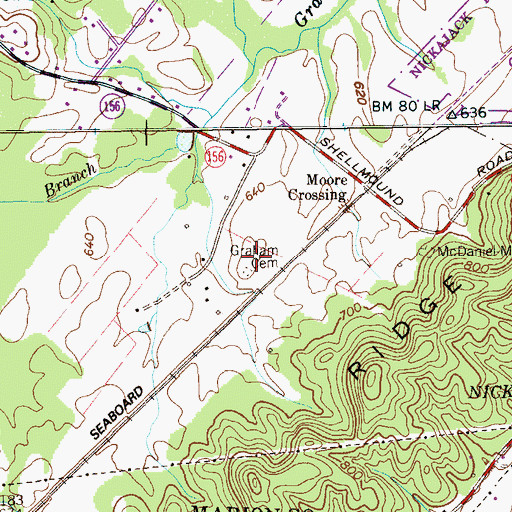 Topographic Map of Graham Cemetery, TN