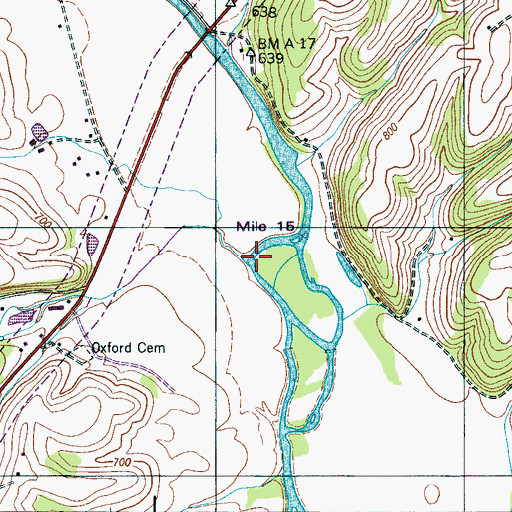 Topographic Map of Warren Branch, AL