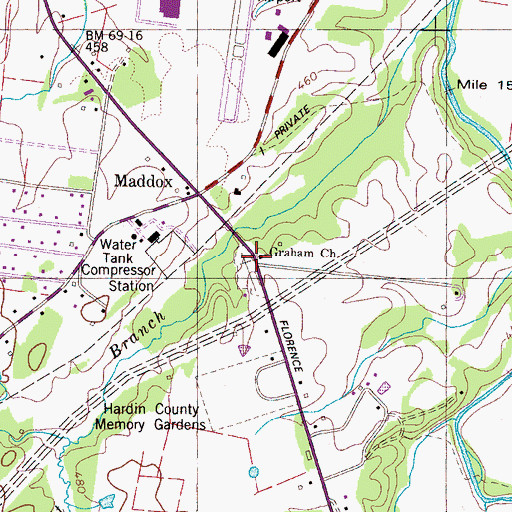 Topographic Map of Graham Church, TN