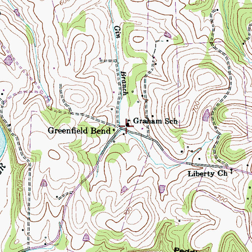 Topographic Map of Graham School, TN